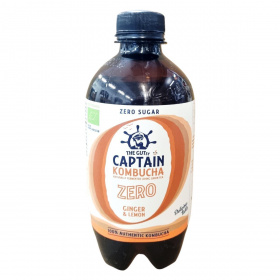 Captain Kombucha fermentált zöld tea ital - gyömbér, citrom, ZERO 400ml
