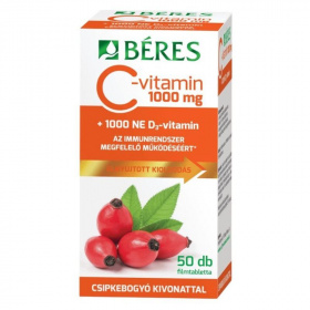Béres C-vitamin 1000mg filmtabletta csipkebogyó kivonattal+D3-vitamin 50db