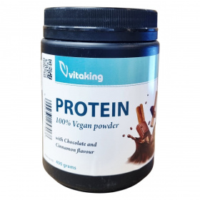 Vitaking Protein 100% vegan powder, növényi fehérje por -  csoki-fahéj 400g