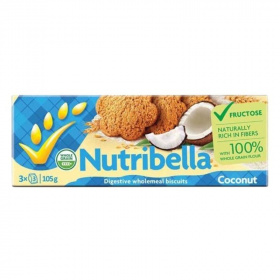Nutribella keksz fruktózzal - kókusz 105g