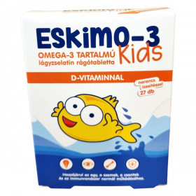 Eskimo-3 Kids Omega-3 D-vitamin rágótabletta (narancs) 27db
