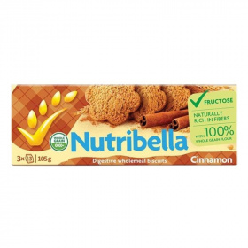Nutribella keksz fruktózzal - fahéj 105g