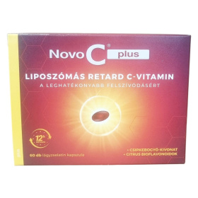 Novo C Plus liposzómális C-vitamin + csipkebógyó kivonat + citrus lágykapszula 60db