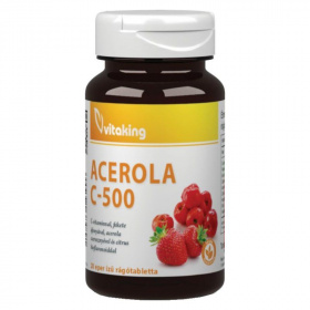 Vitaking Vitamin C-500 Acerola eper ízű rágótabletta 20db