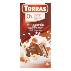 Torras gluténmentes, cukormentes tejcsokoládé - mogyoró 75g