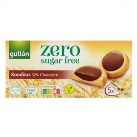 Gullón ronditas étcsokoládéval töltött keksz édesítőszerrel 186g