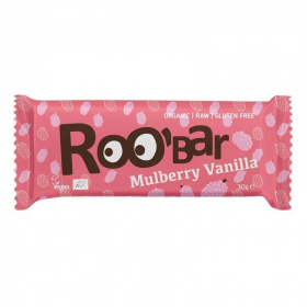 Roobar 100% raw bio gyümölcsszelet - fehér eper-vanília 30g