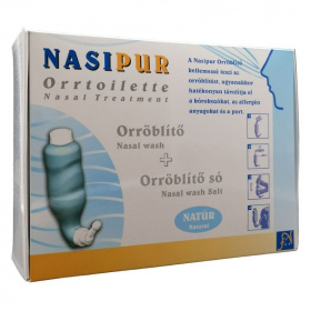Nasipur orröblítő készülék 1db + orröblitő só 30db csomag 1db