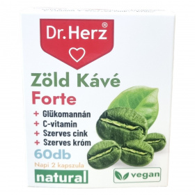 Dr. Herz Zöld Kávé Forte + Króm + Cink + C-vitamin + Glükomannán kapszula 60db