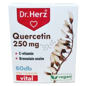 Dr. Herz Quercetin 250 mg + C-vitamin + Bromelain enzim kapszula 60db