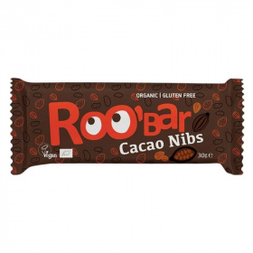 Roobar 100% raw bio gyümölcsszelet - kakaóbab-mandula 30g