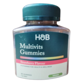 Holland & Barrett Multivitamin Felnőtt gumivitamin - eper ízű 30db