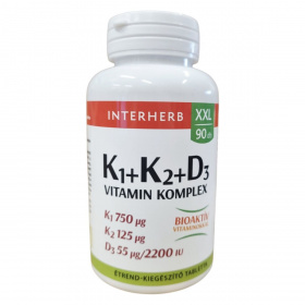 Interherb XXL K1+K2+D3 komplex tabletta 90db