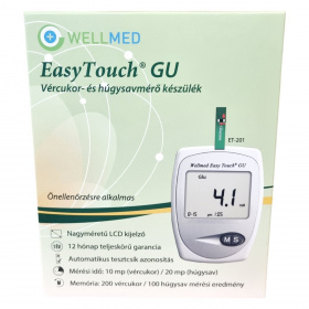Wellmed Easy Touch GU vércukormérő és húgysav mérő készülék 1db