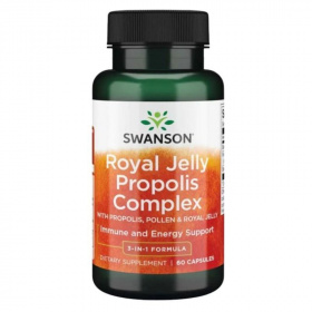 Swanson Royal Jelly Propolis 3:1 komplex méhpempő, proplisz, virágpor kivonat kapszula 60db